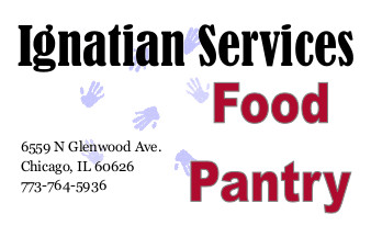 Ignatian services food pantry logo on the display