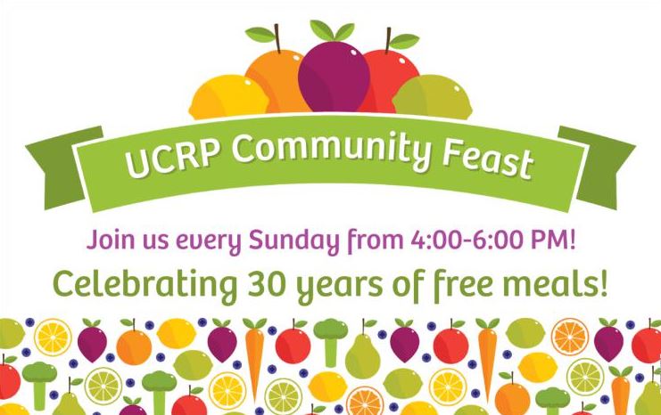 UCRP community feast logo on the display
